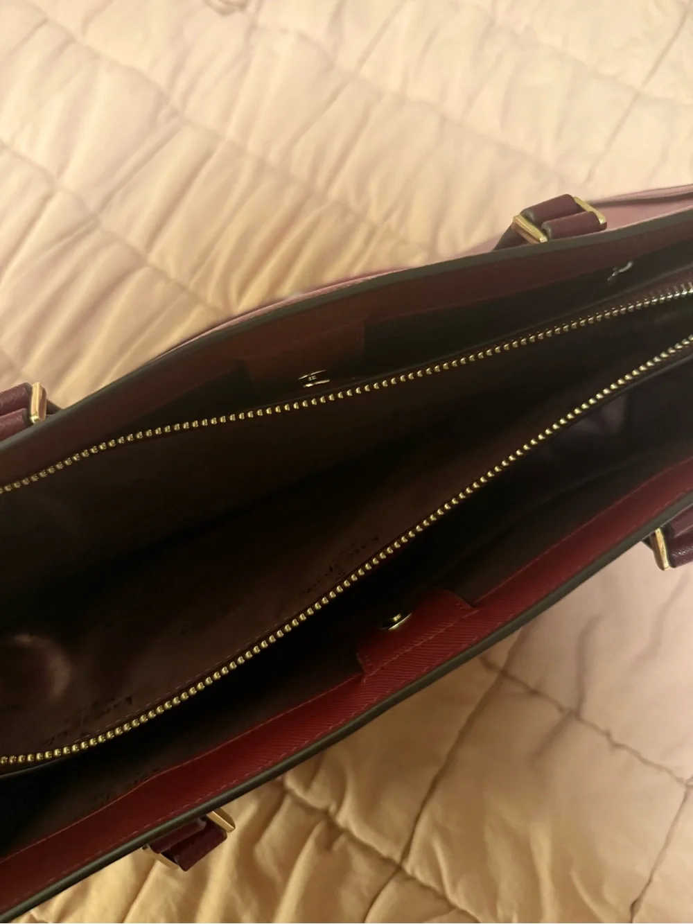 kate spade Magenta Structured Saffiano Leather Tote